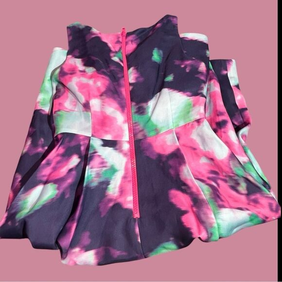 Kate Spade Designer Dress Size 2 Quiet Luxury Watercolor A Line Fit & Flare Flow - Picture 8 of 11